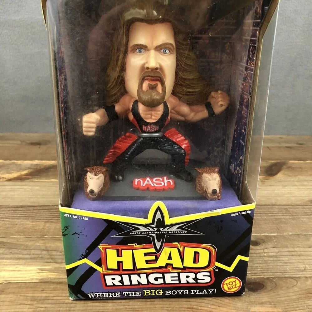 WWE WCW Head Ringers NASH Action Figure‎ VTG 1999 Bobble Head New Wrestling